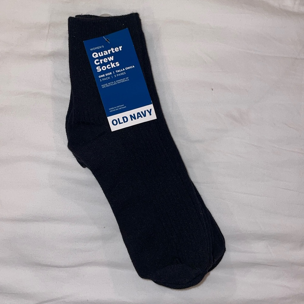 NWT Old Navy - Women's Quarter Crew Socks - 3 pair, Black